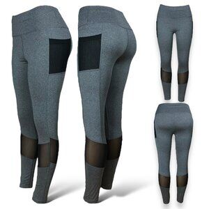 Women's High Waist Yoga Leggings with Pockets Gym Fitness Sports Pants | Gray